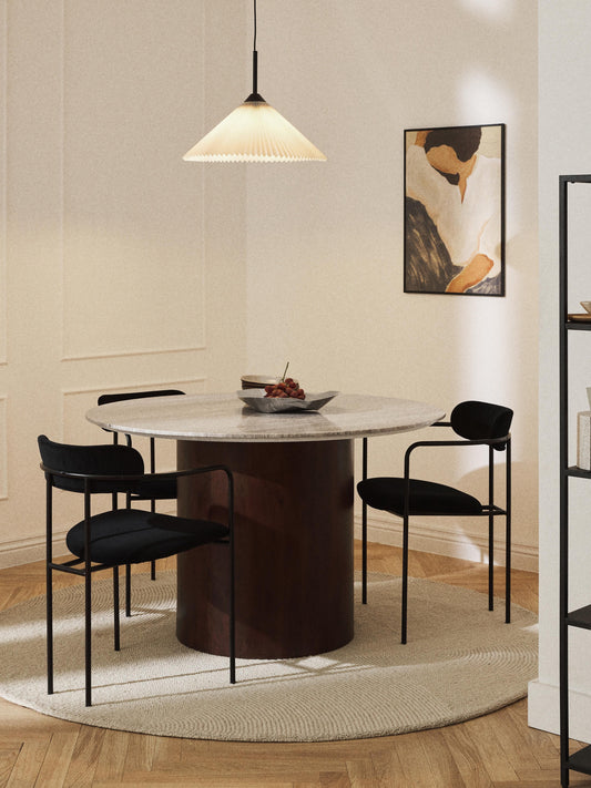 Abby Round Dining Table in Marble, Ø 120 cm