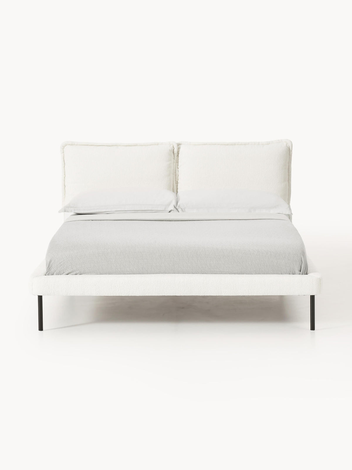 Amelia Bed, Upholstered in Teddy Bouclé