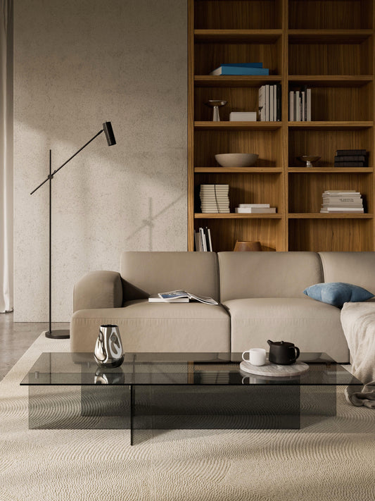 Anouk Coffee Table in Glass, Large, W 160 cm