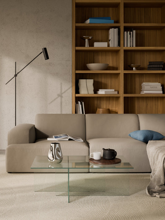 Anouk Coffee Table in Glass, W 102 cm