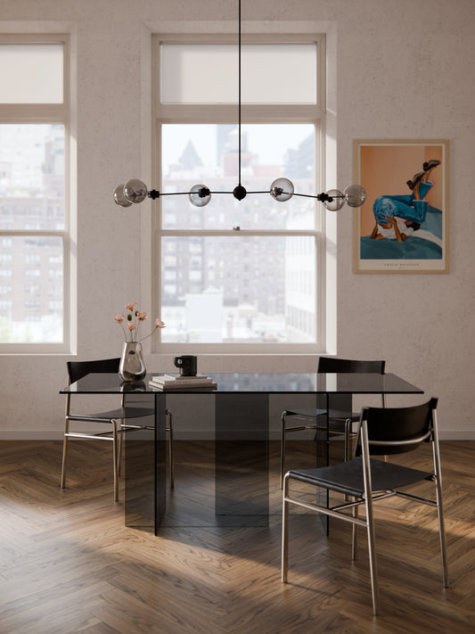 Anouk Dining Table, 180 x 90 cm, in Glass