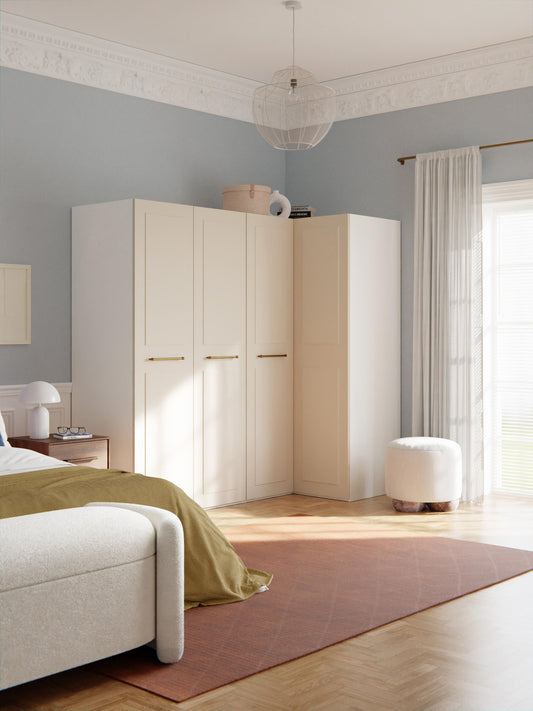 Charlotte Corner Modular Wardrobe in Various Sizes, 215 cm Wide