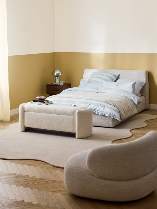 Cloud Upholstered Bed in Bouclé