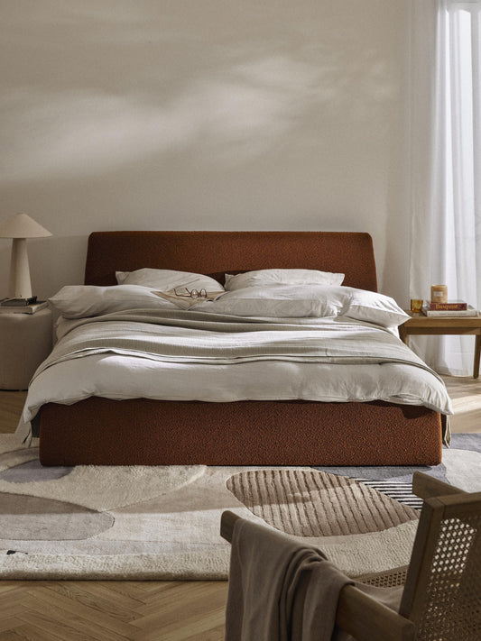 Cloud Upholstered Storage Bed in Bouclé