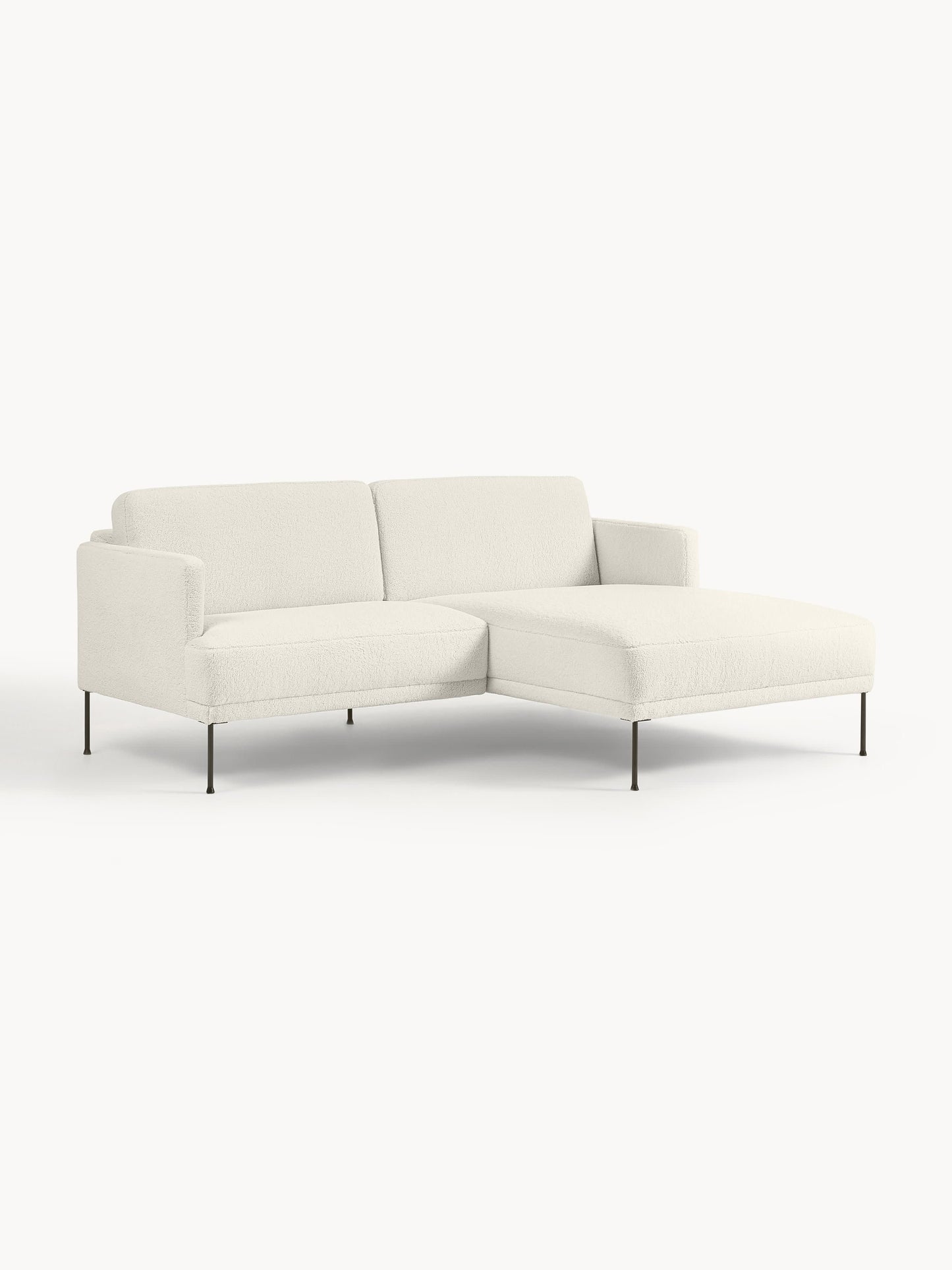 Fluente Corner Sofa in Teddy Fabric, Small