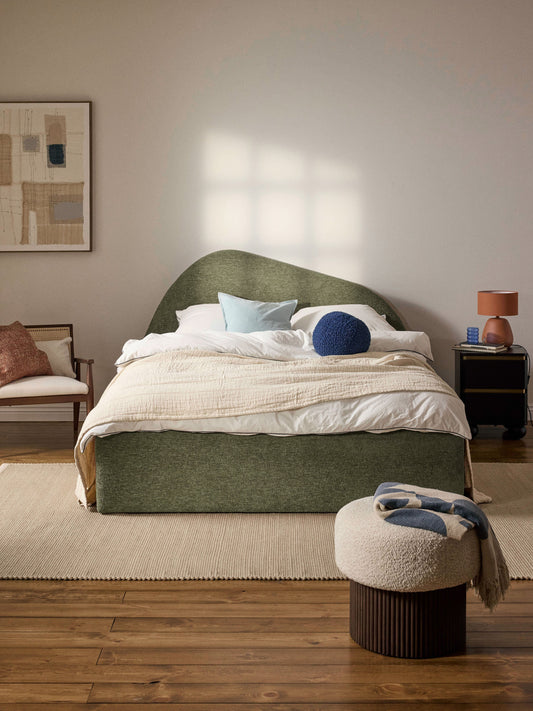 Gary Upholstered Bed in Bouclé