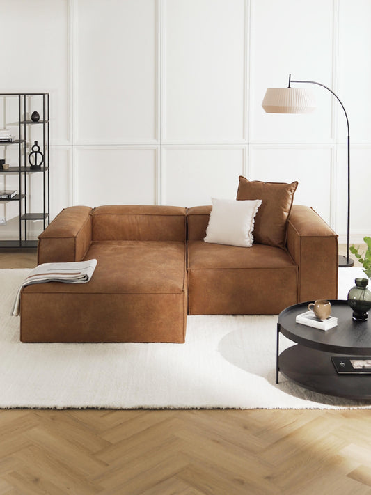 Lennon 2-Seater Modular Corner Sofa in Leather
