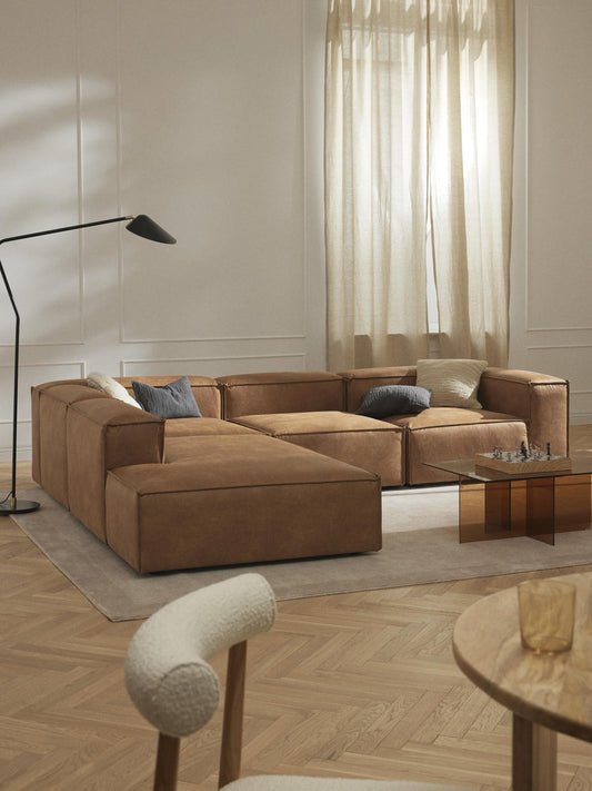 Lennon 4-Seater XL Modular Corner Sofa in Leather
