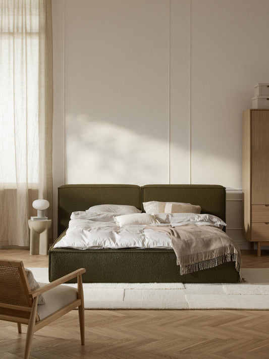 Lennon Upholstered Storage Bed in Bouclé