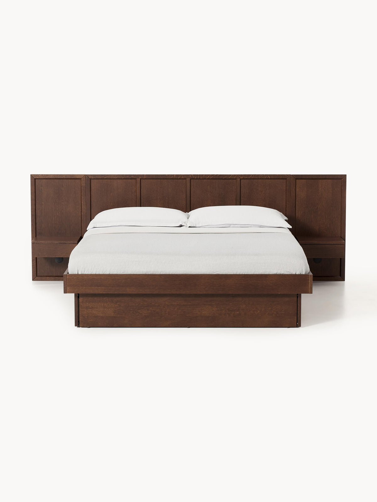 Nanto Bed in Wood with Headboard and Bedside Tables