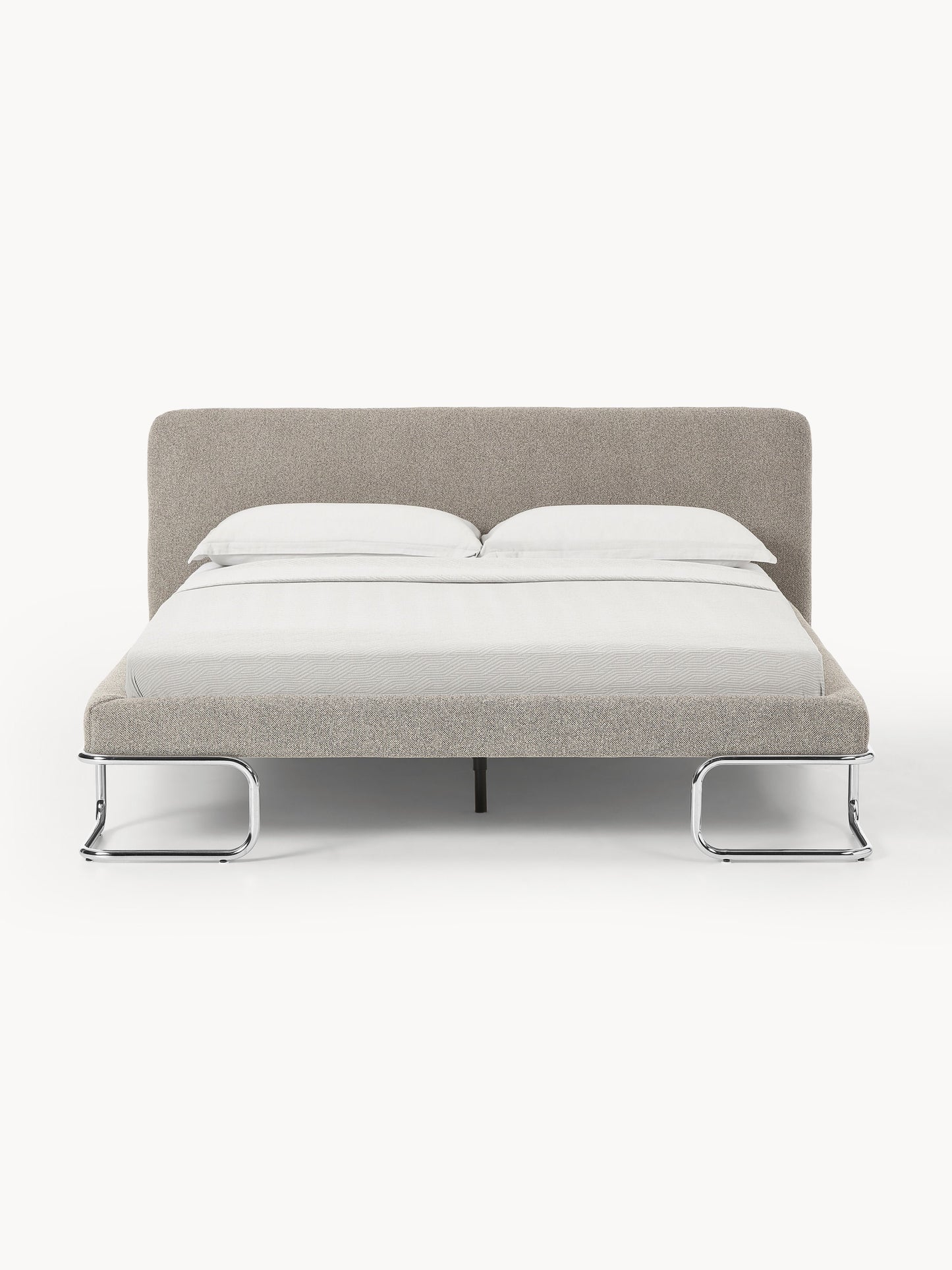 Olina Upholstered Bed in Bouclé, Metal Legs