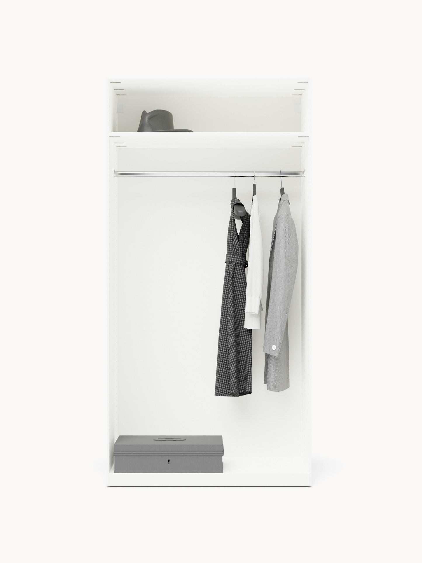 Simone Hinged-Door Modular Wardrobe in Various Sizes, 100 cm Wide
