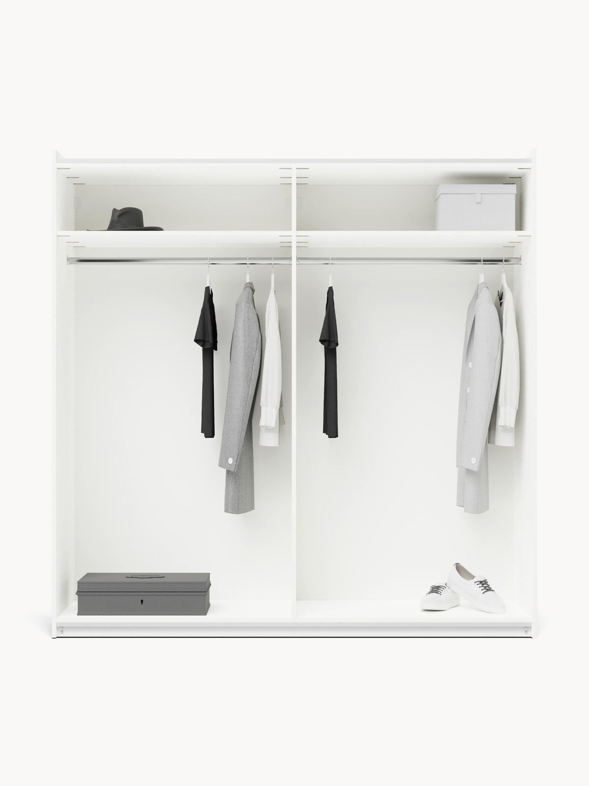 Simone Sliding-Door Modular Wardrobe in Various Sizes, 200 cm Wide