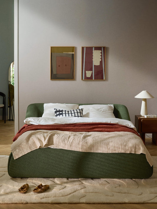Sofia Upholstered Bed in Bouclé