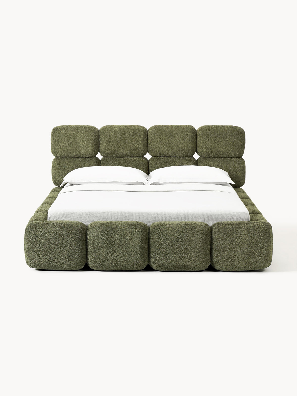 Tayla Bed, Upholstered in Teddy Bouclé