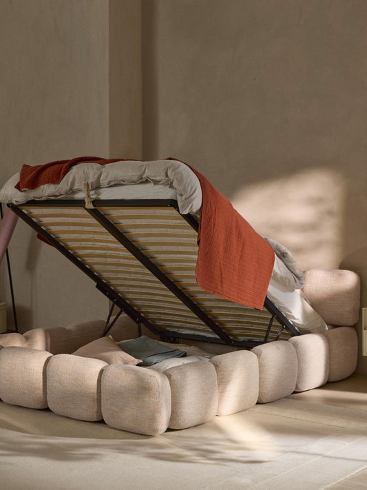 Tayla Upholstered Storage Bed in Bouclé