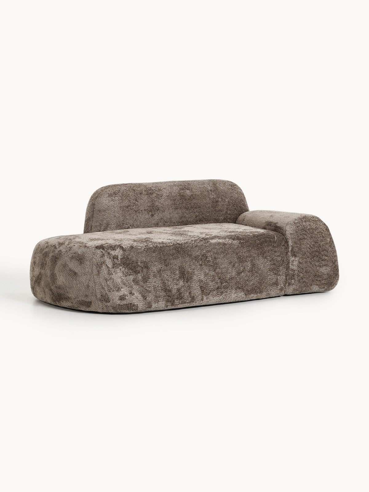 Wolke 2-Seater Sofa in Teddy Bouclé with Chaise Longue
