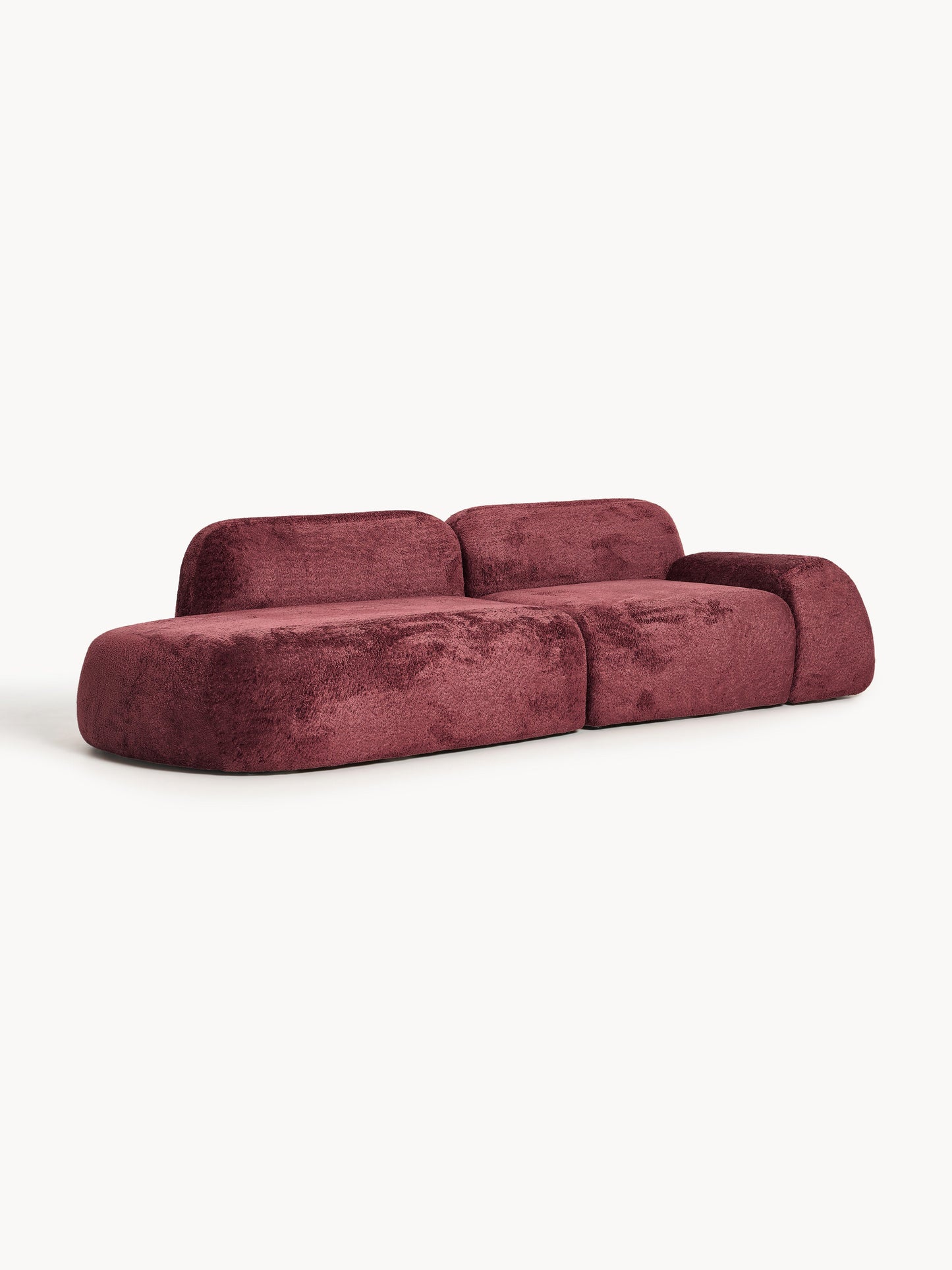 Wolke 3-Seater Modular Chaise in Teddy Bouclé