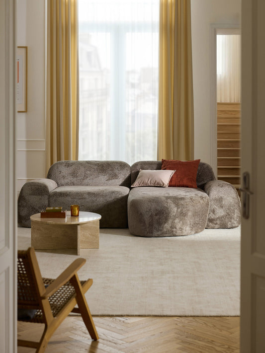 Wolke 3-Seater Modular Corner Sofa in Teddy Bouclé