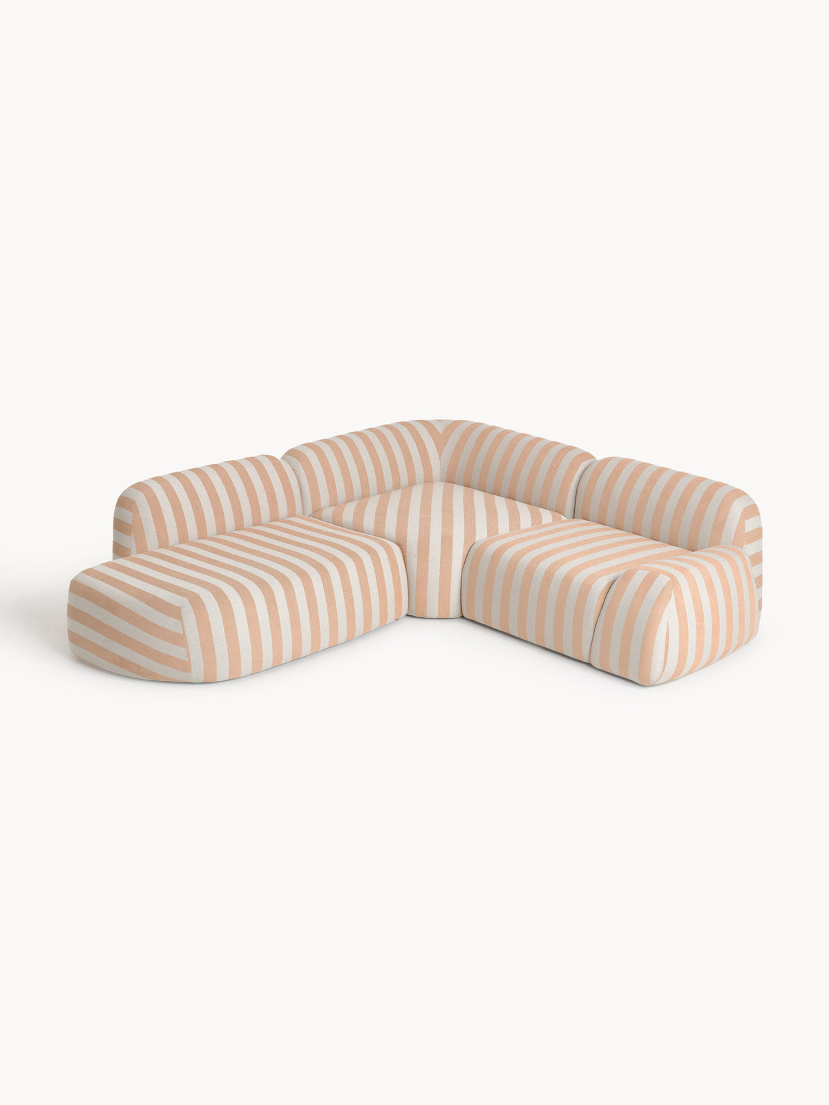 Wolke 4-Seater Striped Modular Corner Sofa with Chaise Longue