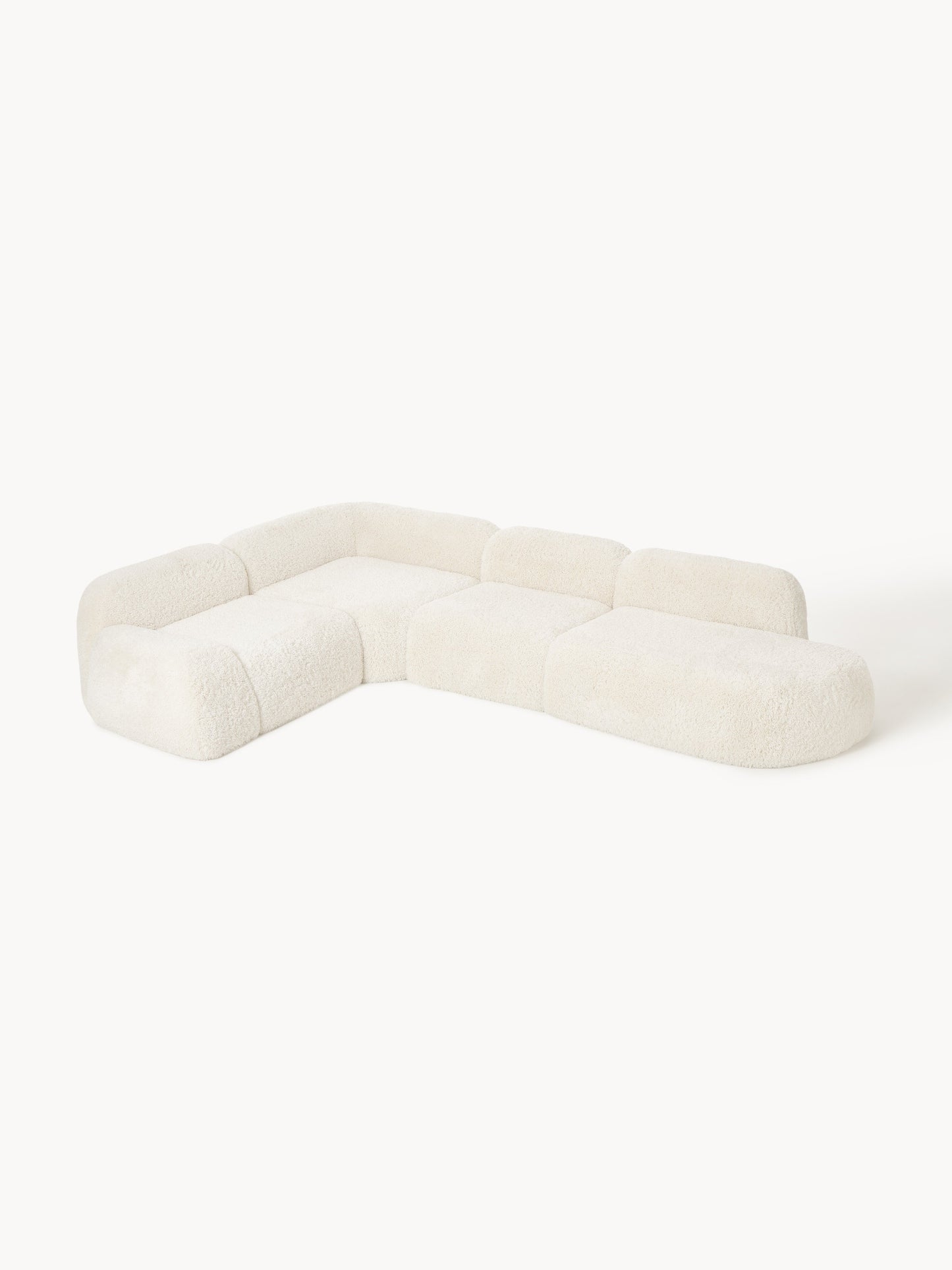 Wolke Modular XL Corner Sofa in Teddy with Chaise Longue