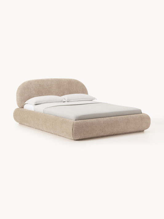 Alba Bed, Upholstered in Teddy Bouclé