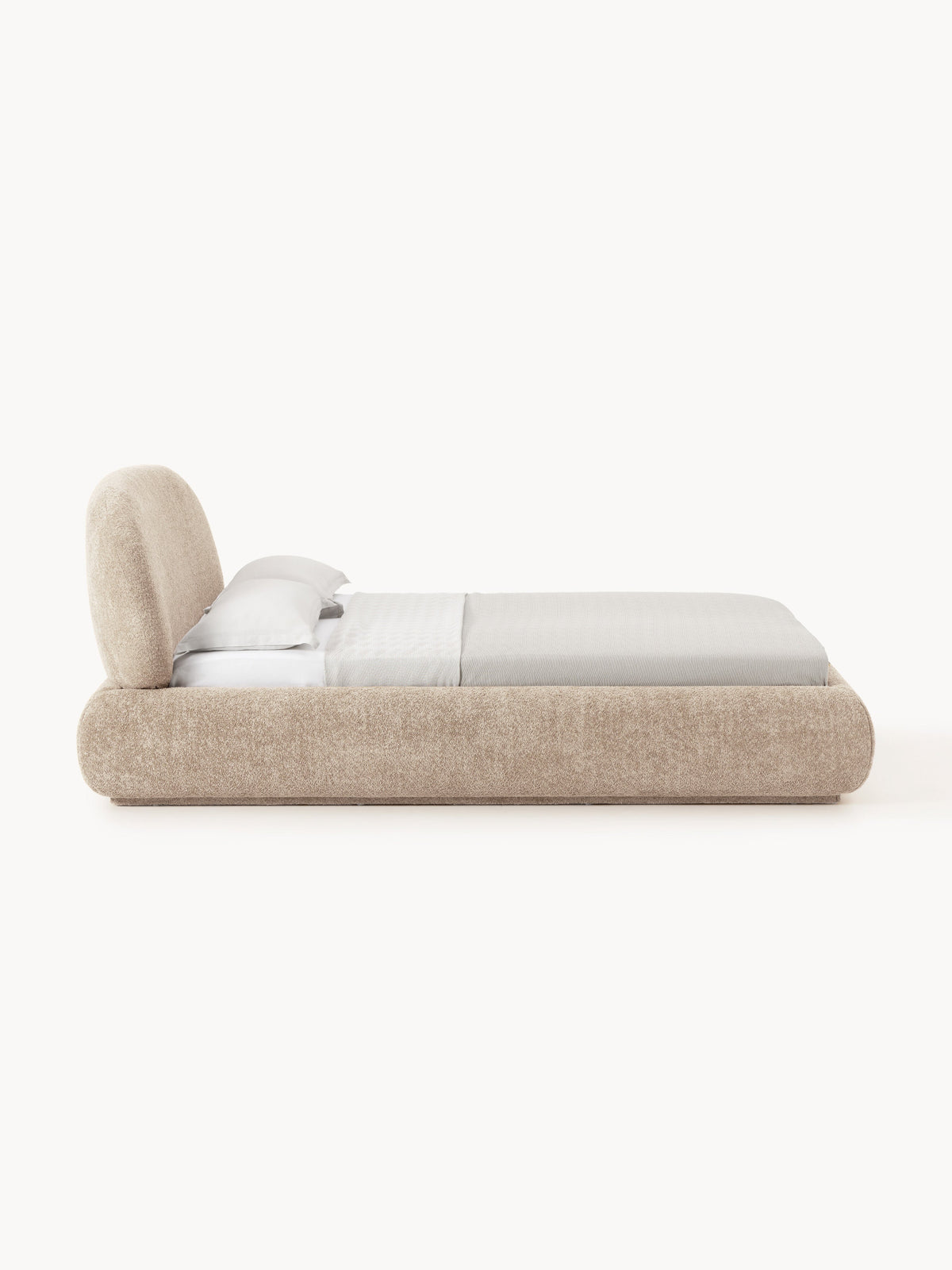 Alba Bed, Upholstered in Teddy Bouclé