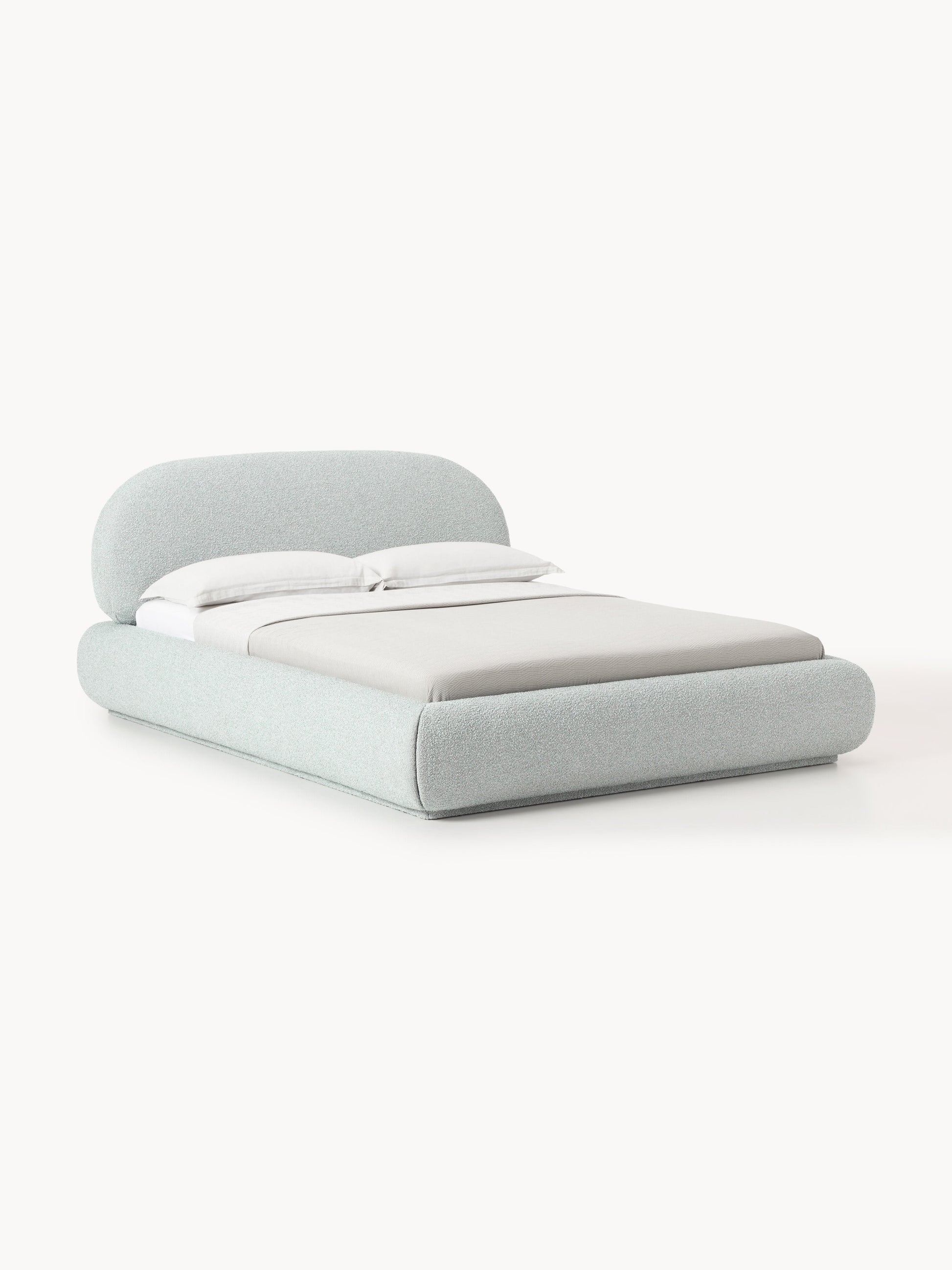 Alba Upholstered Bed in Bouclé