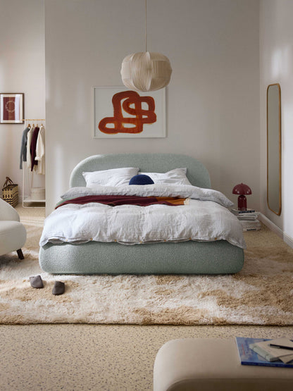 Alba Upholstered Bed in Bouclé