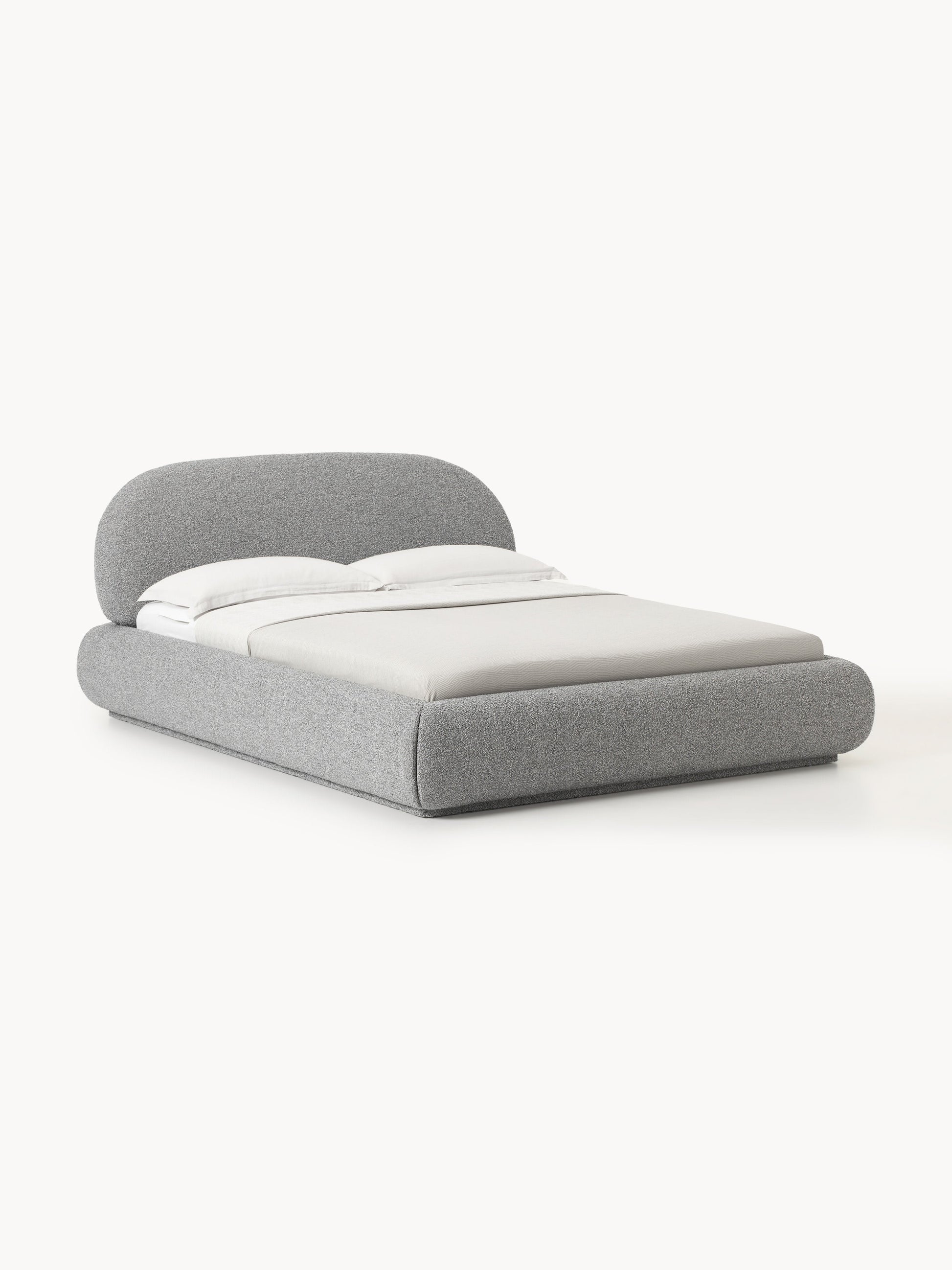 Alba Upholstered Bed in Bouclé