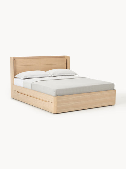 Allow Bed in Wood with Drawers