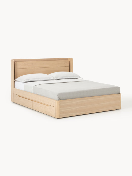 Allow Bed in Wood with Drawers