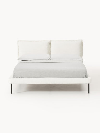 Amelia Bed, Upholstered in Teddy Bouclé