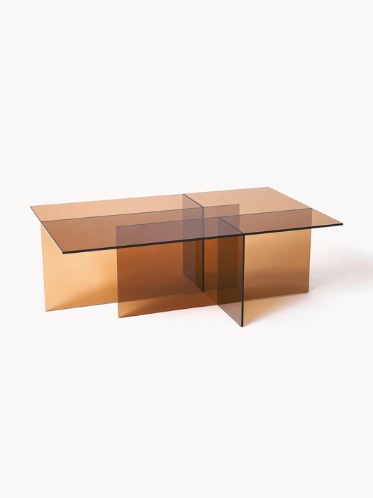 Anouk Coffee Table in Glass, W 102 cm