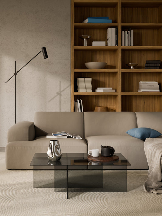 Anouk Coffee Table in Glass, W 102 cm