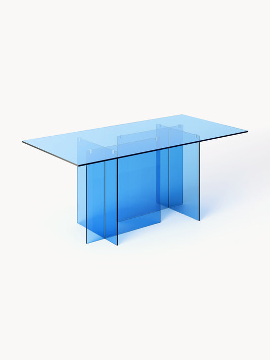 Anouk Dining Table, 180 x 90 cm, in Glass