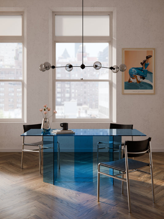 Anouk Dining Table, 180 x 90 cm, in Glass