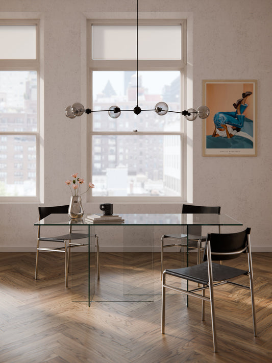 Anouk Dining Table, 180 x 90 cm, in Glass