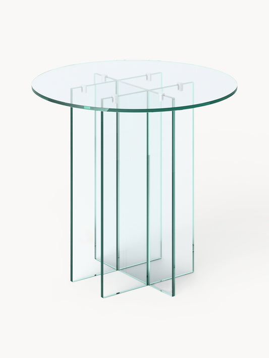 Anouk Dining Table in Glass, Round, in Various Sizes