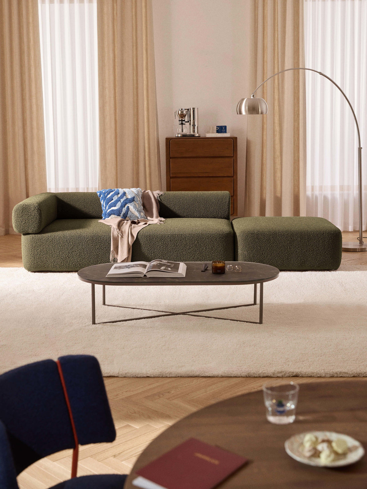 Anton Ottoman in Bouclé, Modular