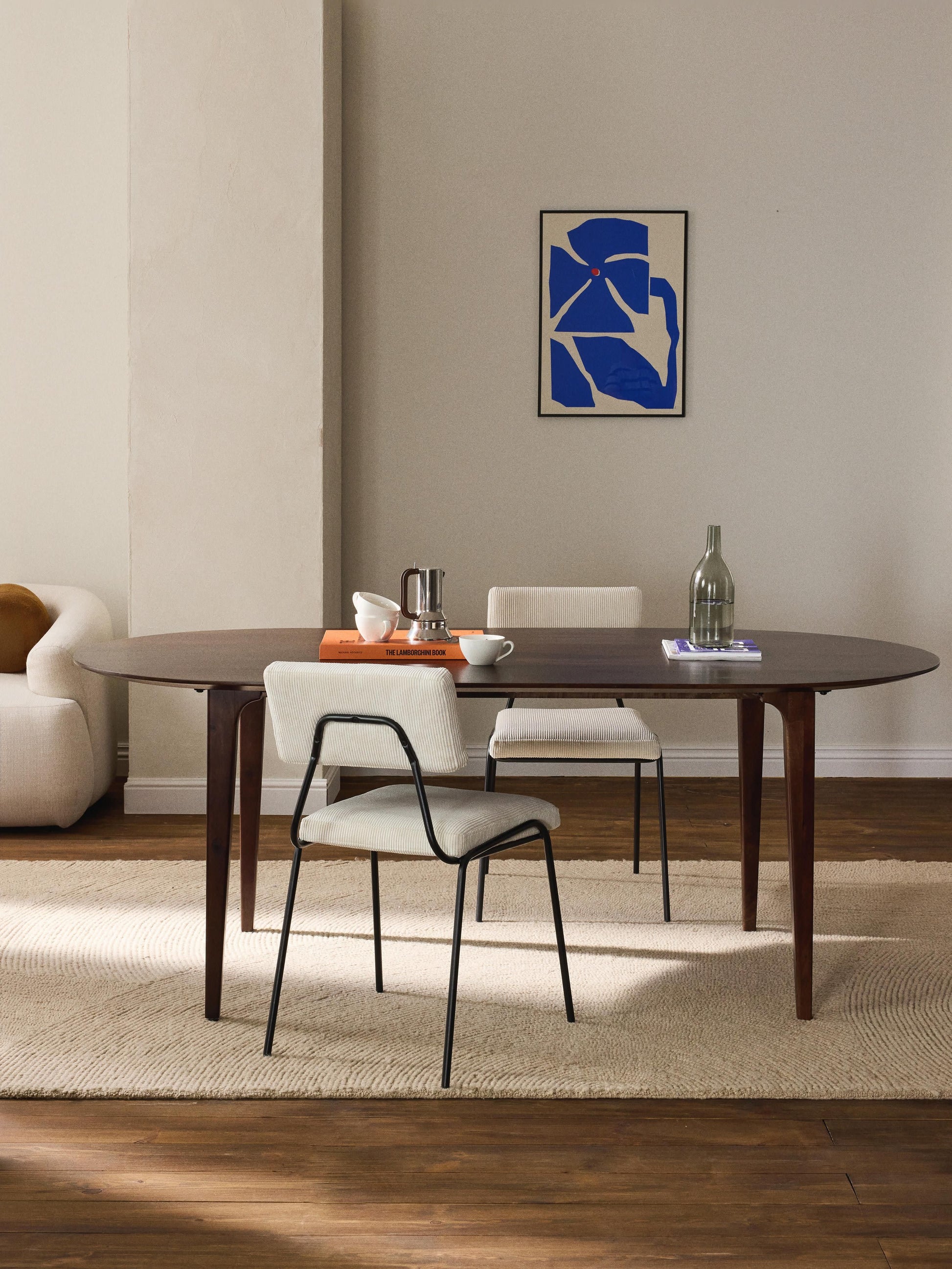 Archie Dining Table in Mango Wood, Oval, 200 x 100 cm