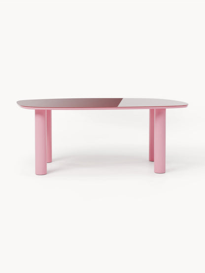 Beni Organic Dining Table with Tabletop in Glass, 200 x 110 cm