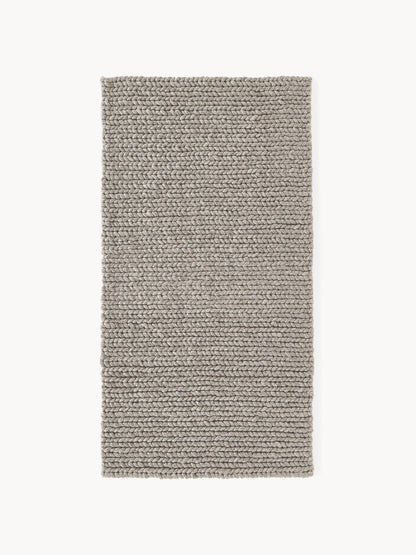 Bruna Wool Rug with Braided Texture, Handmade