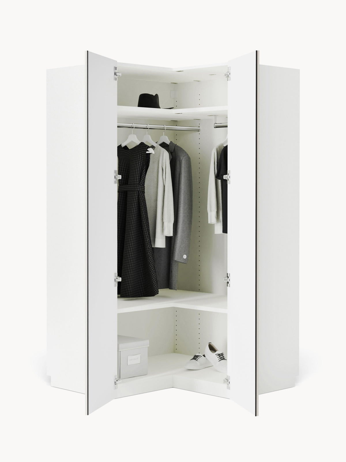 Charlotte Corner Modular Wardrobe, 115 cm Wide