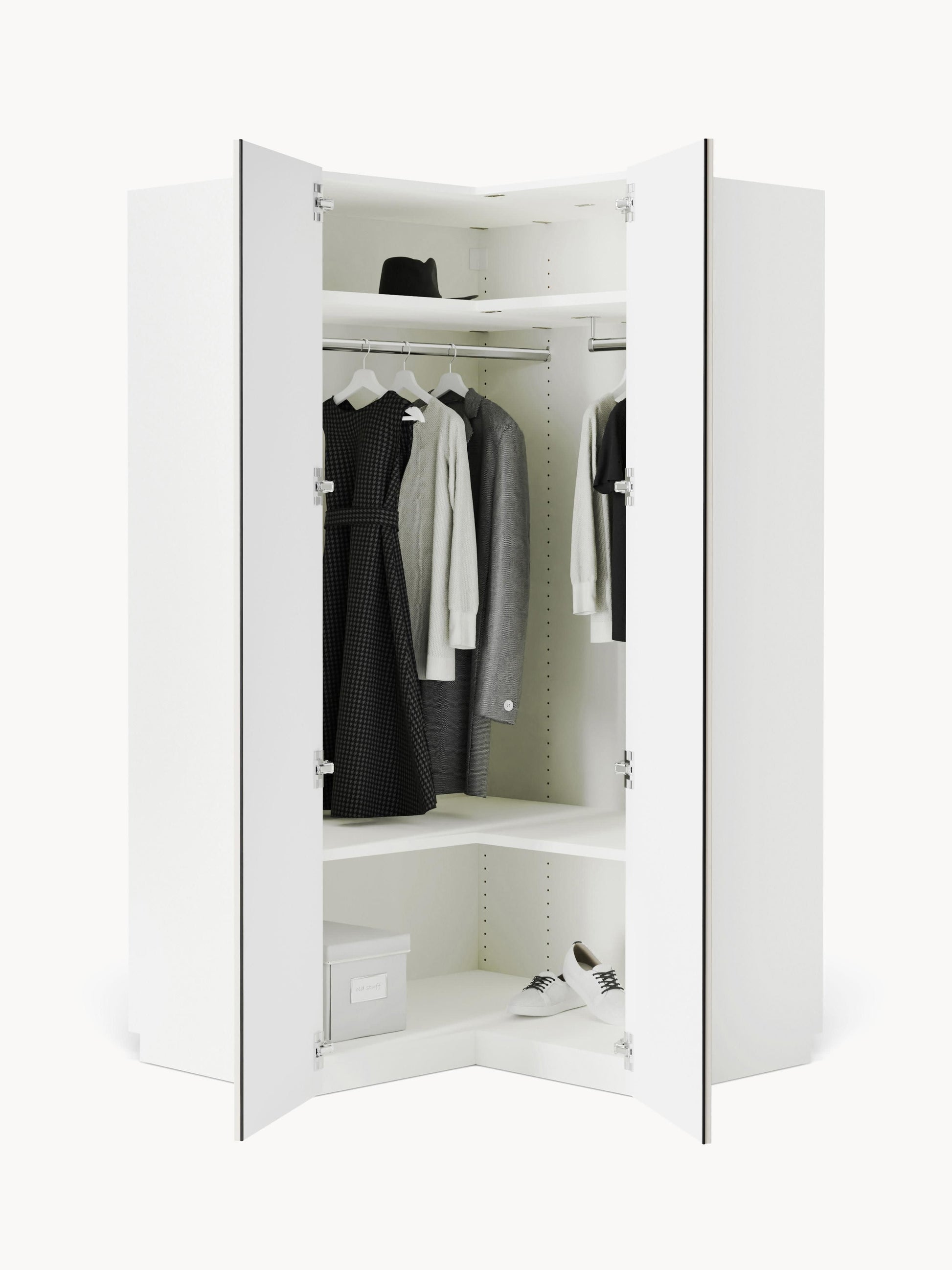 Charlotte Corner Modular Wardrobe, 115 cm Wide