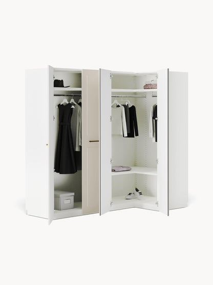 Charlotte Corner Modular Wardrobe in Various Sizes, 215 cm Wide