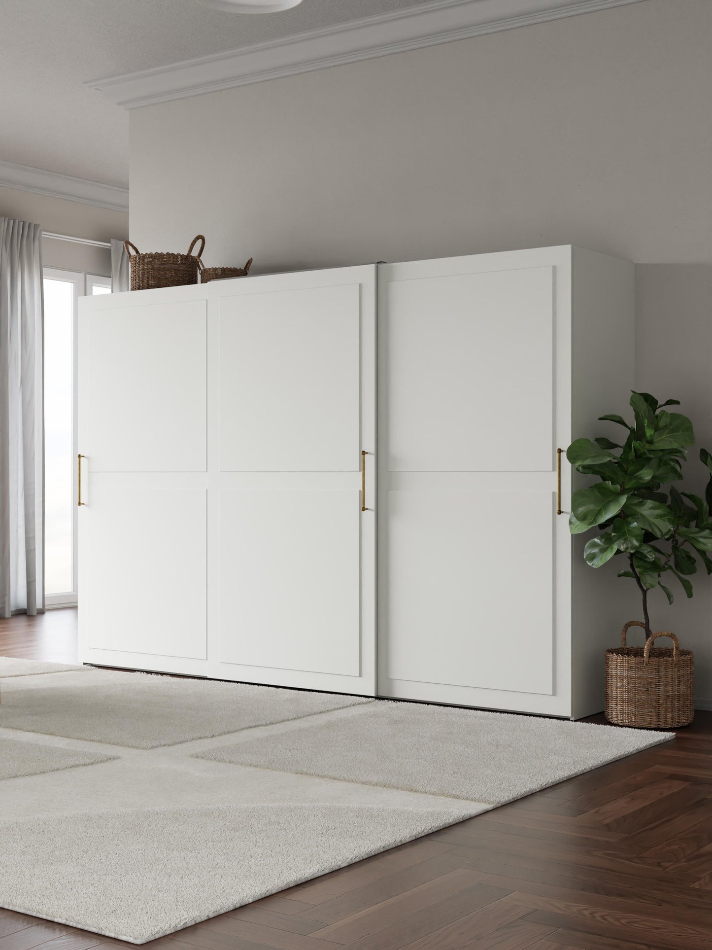 Charlotte Sliding-Door Modular Wardrobe in Various Sizes, 300 cm Wide