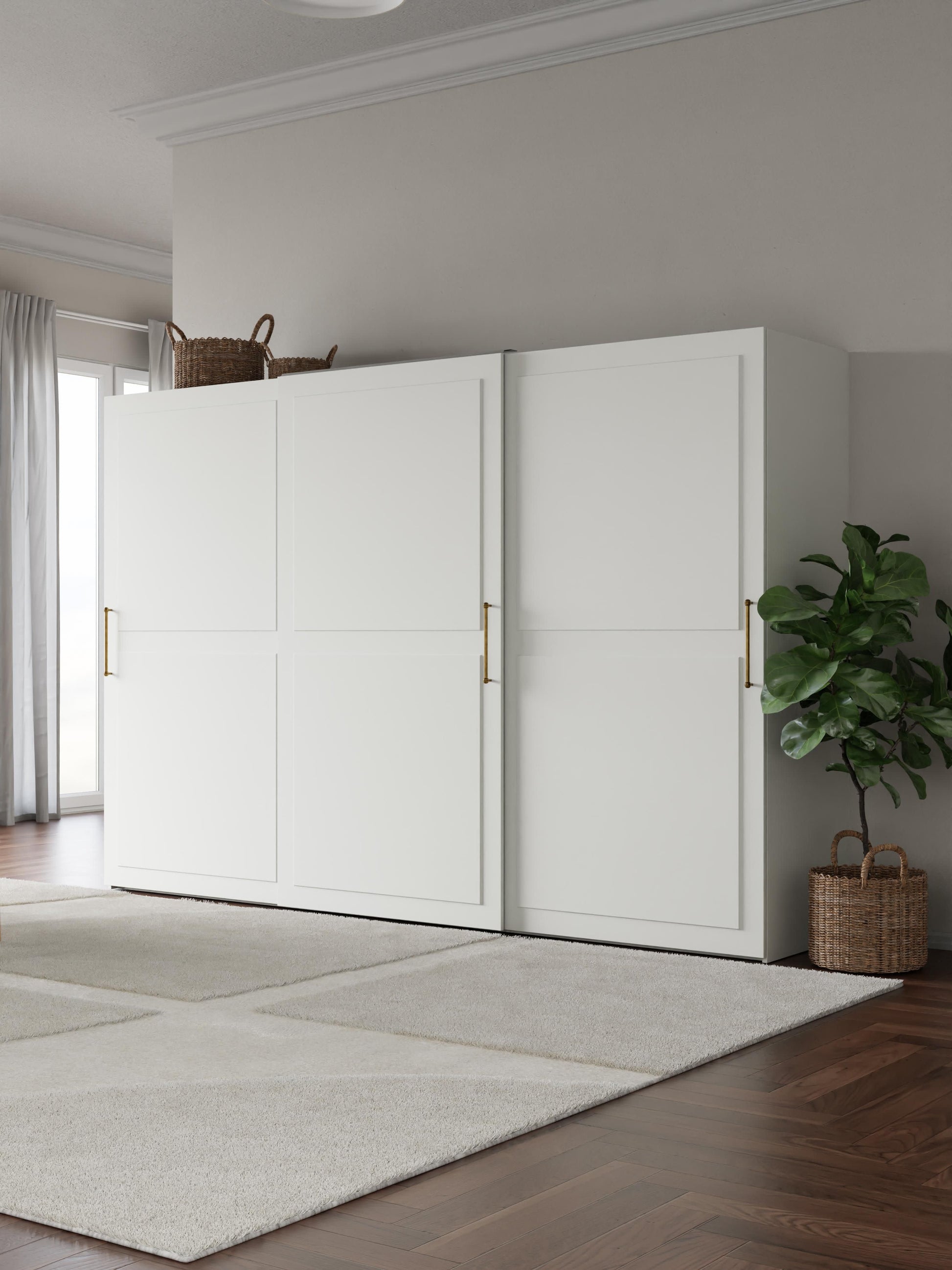 Charlotte Sliding-Door Modular Wardrobe in Various Sizes, 300 cm Wide