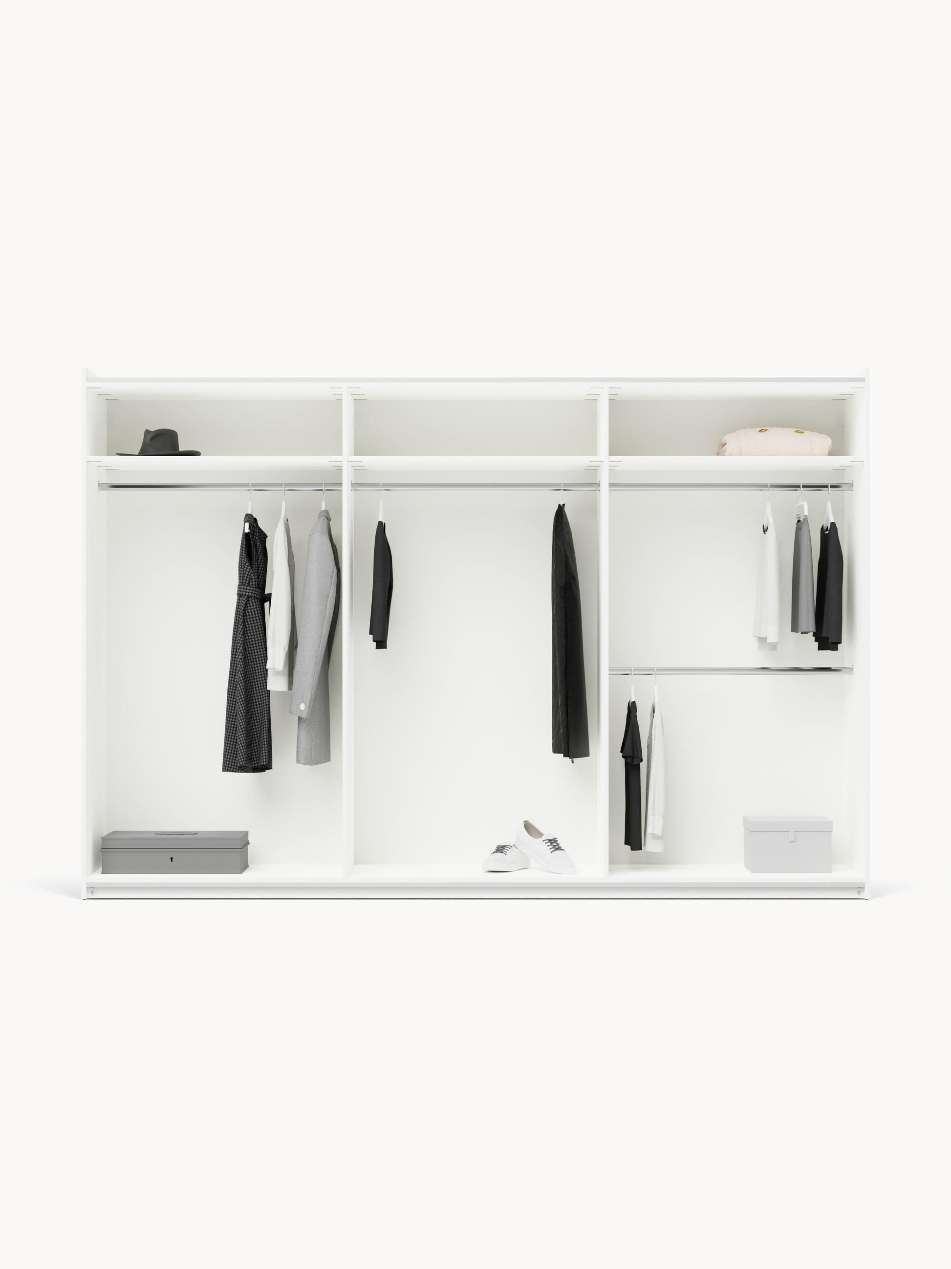 Charlotte Sliding-Door Modular Wardrobe in Various Sizes, 300 cm Wide