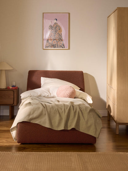 Cloud Single Storage Bed in Bouclé